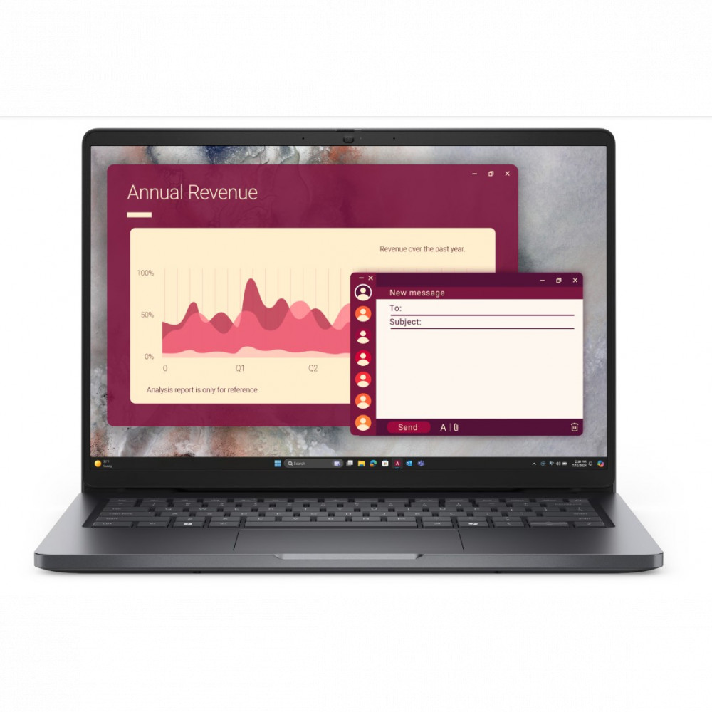 Ноутбук Dell Pro 14 PC14250 BTO108_PC14250_EMEA 14 ", WUXGA 1920x1200 (16:10), Intel, Core Ultra 7, 32 Гб, 512 ГБ, Intel Graphics, Windows 11 Pro - миниатюра 7