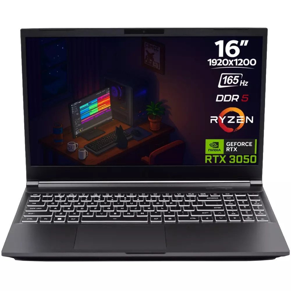 Ноутбук FIREBAT T6A-5R6616F8 17200022042 16 ", WUXGA 1920x1200 (16:10), AMD, Ryzen 5, 16 Гб, 512 ГБ, nVidia GeForce RTX 3050, Windows 11 Pro - миниатюра 5