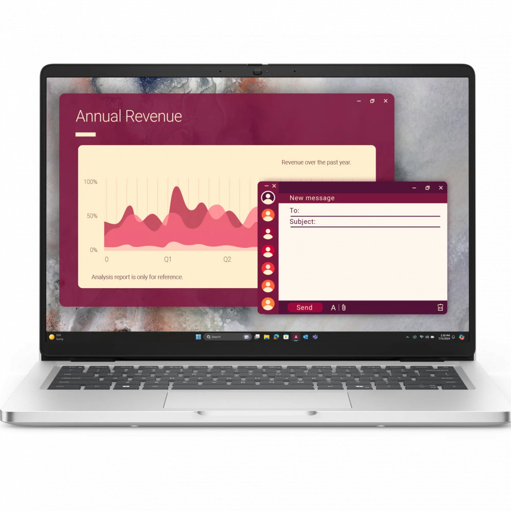 Ноутбук Dell Pro 14 PC14250 210-BQHF/BTO121_PC14250_EMEA 14 ", WUXGA 1920x1200 (16:10), Intel, Core Ultra 7, 16 Гб, 512 ГБ, Intel Graphics, Windows 11 Pro - миниатюра 7