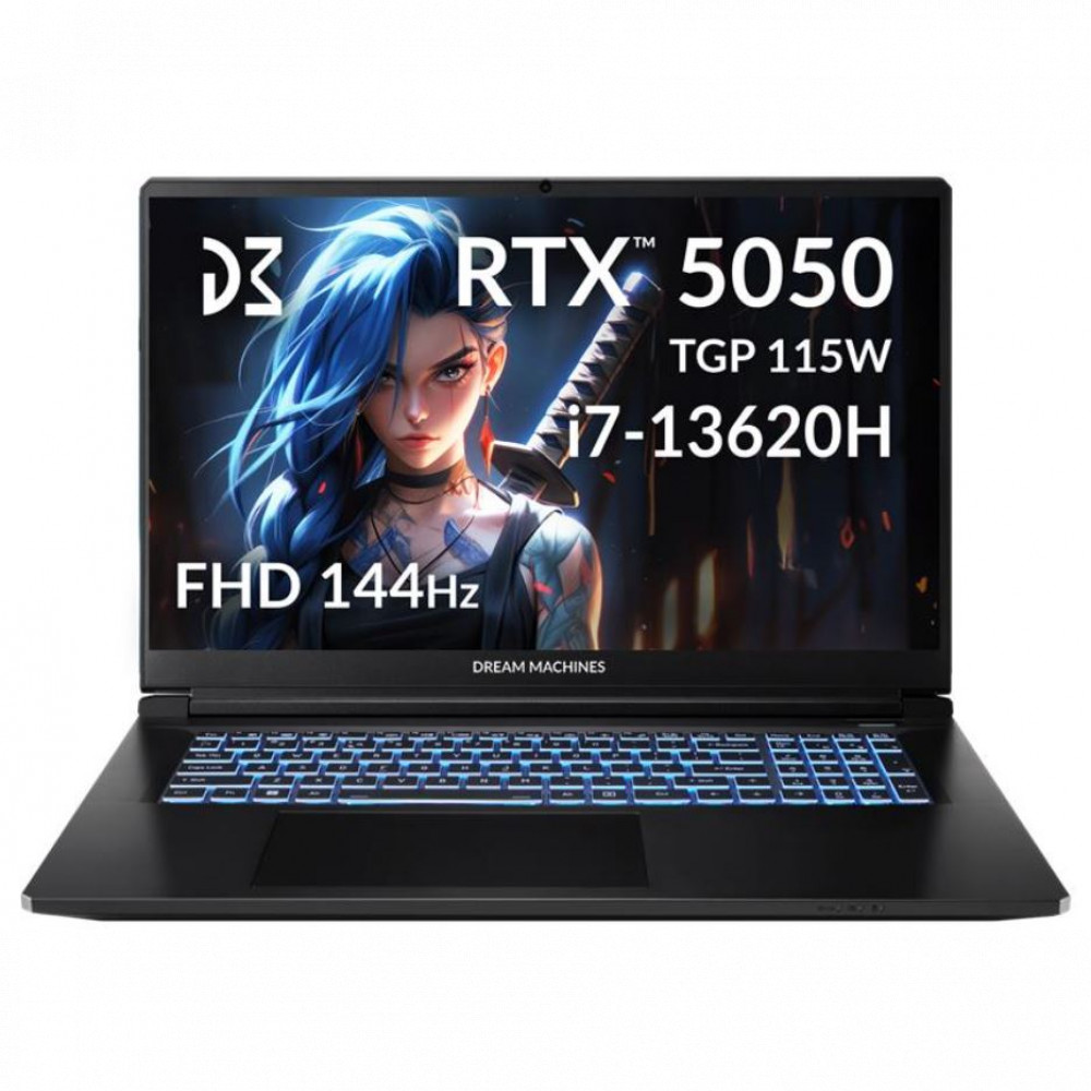 Ноутбук Dream Machines RG5050-17KZ27 17.3 ", FHD 1920x1080 (16:9), Intel, Core i7, 32 Гб, 1 ТБ, nVidia GeForce RTX 5050 - миниатюра 5