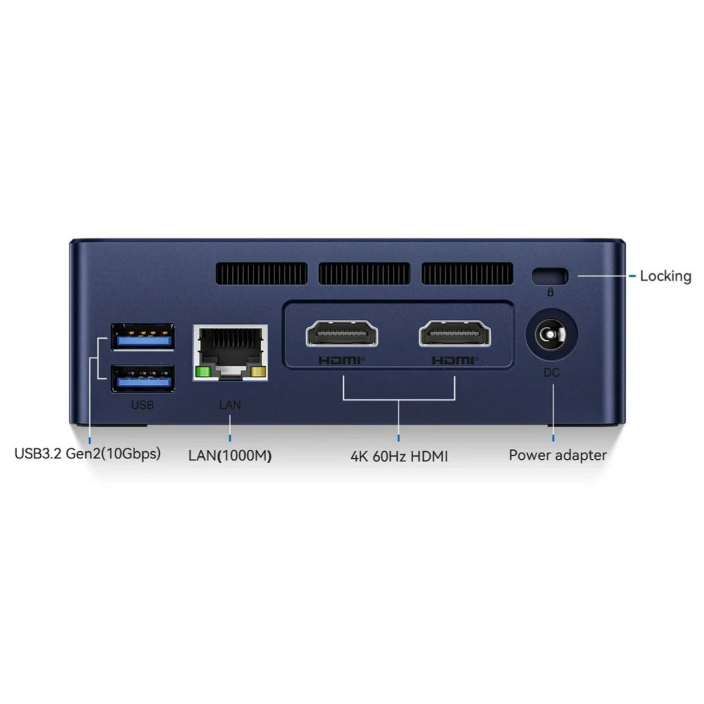 Персональный компьютер Beelink Мини S12 Navy Blue BL/MINI S12/N95/8G/256G/Navy Blue N-series, N95, 1.7, 8 Гб, DDR4-3200 - миниатюра 6